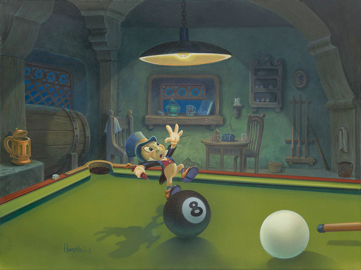 "Jiminy Balances the Eight Ball" by Michael Humphries | Signed and Numbered Edition - Image 2
