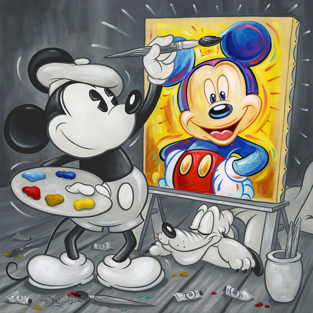 "Mickey Paints Mickey" by Tim Rogerson | Signed and Numbered Edition - Image 2