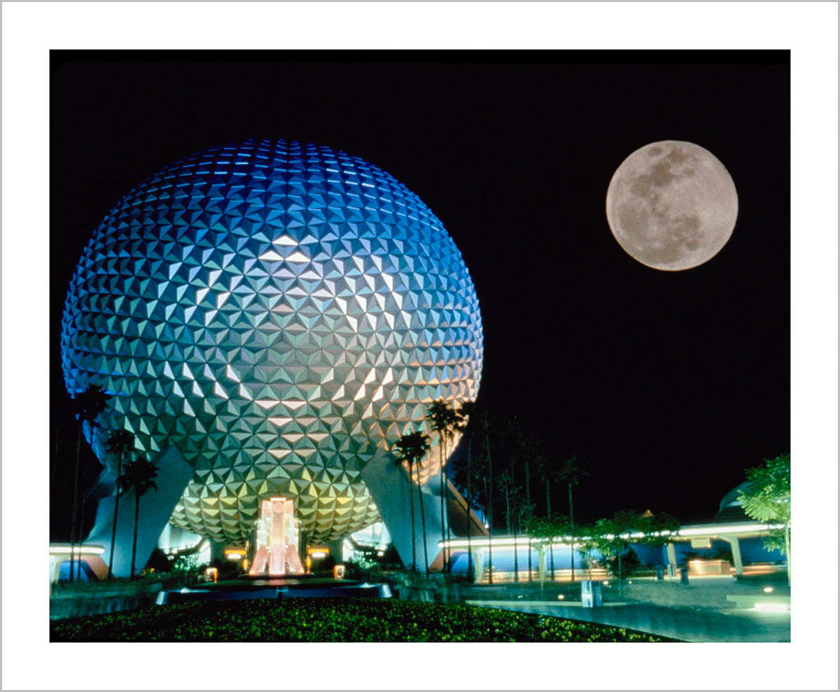 "Spaceship Earth and the Moon" from Disney Photo Archives