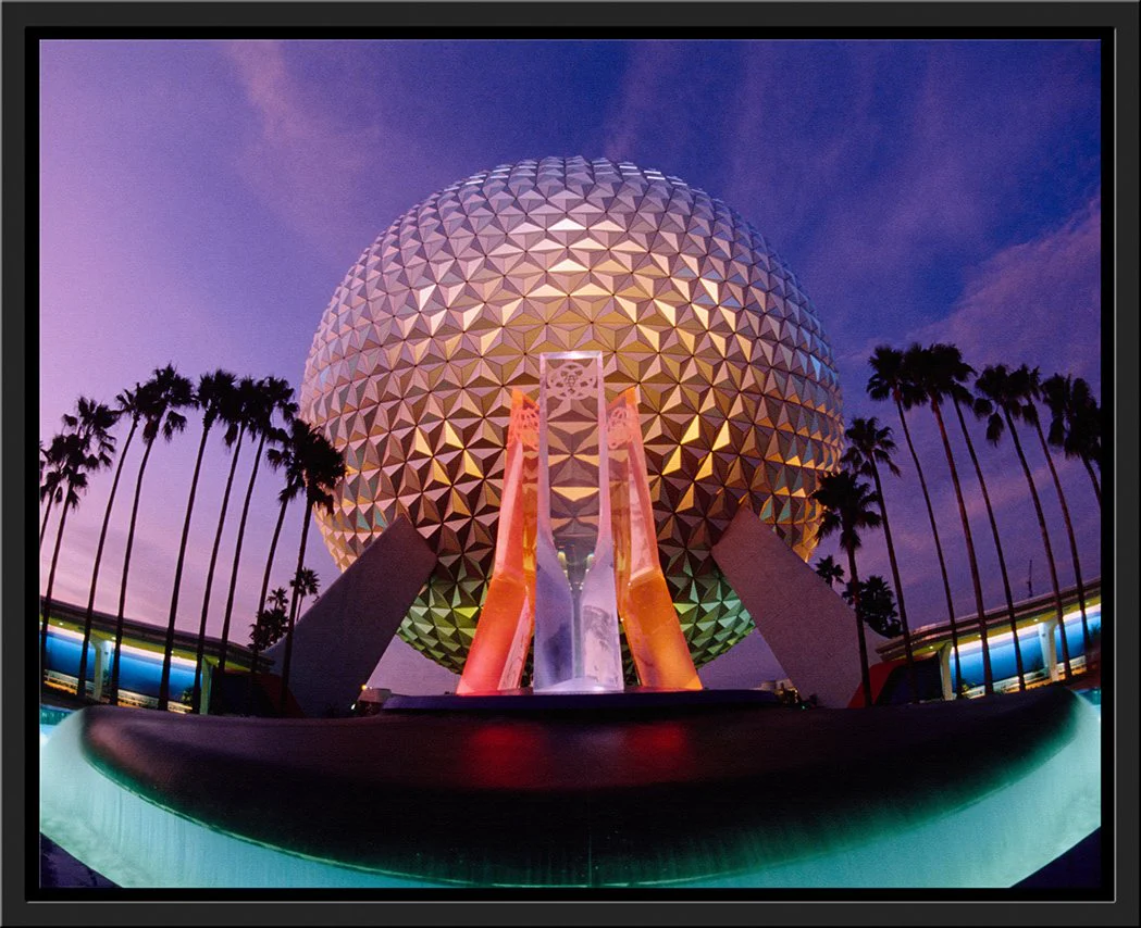 "Spaceship Earth at Dusk" from Disney Photo Archives - Image 12