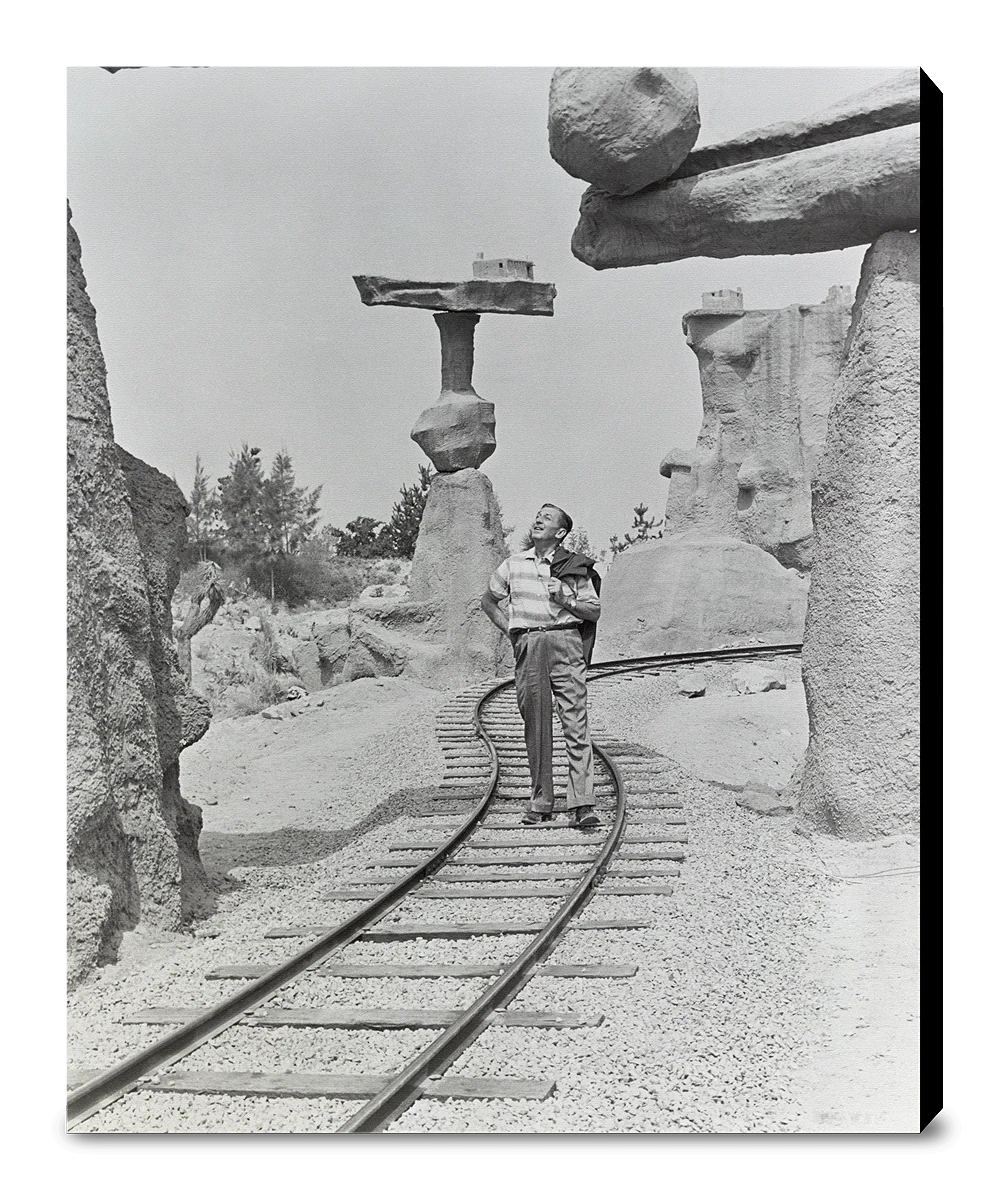 "Walt Walking on the Tracks of Rainbow Caverns Mine Train" from Disney Photo Archives - Image 12