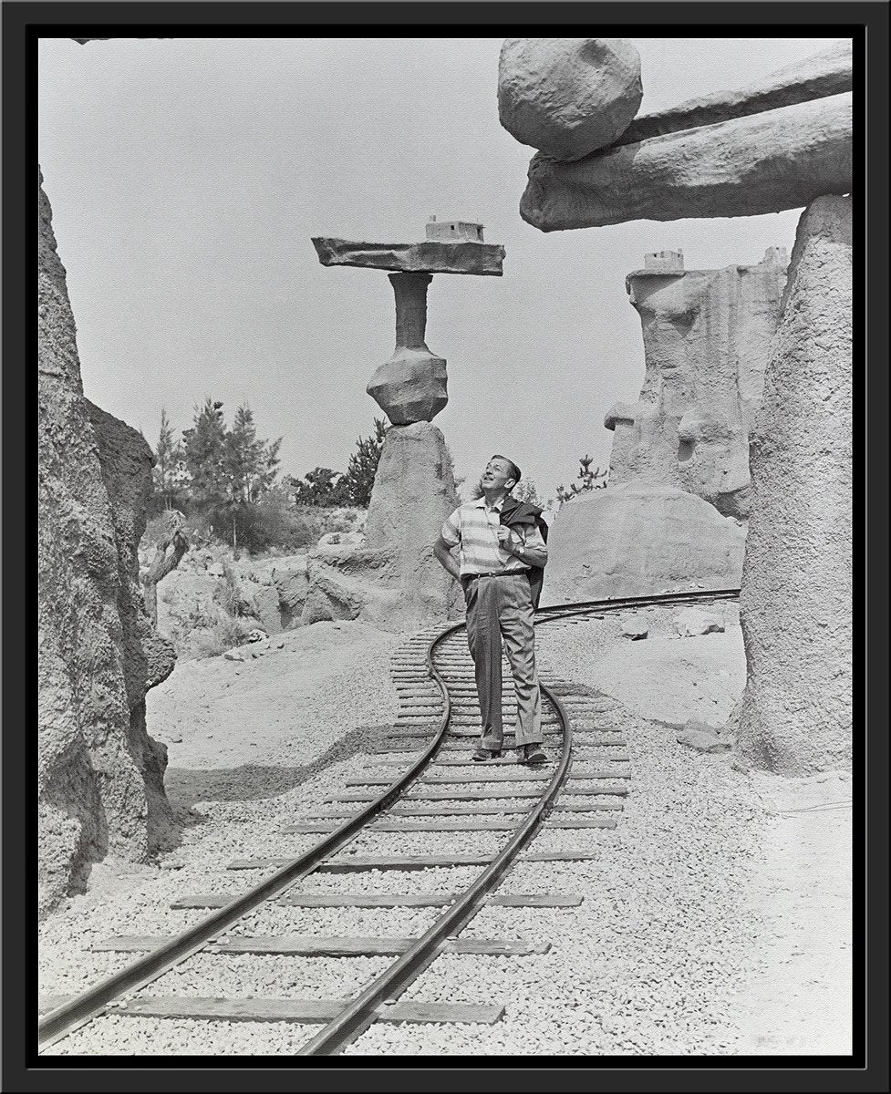 "Walt Walking on the Tracks of Rainbow Caverns Mine Train" from Disney Photo Archives - Image 15