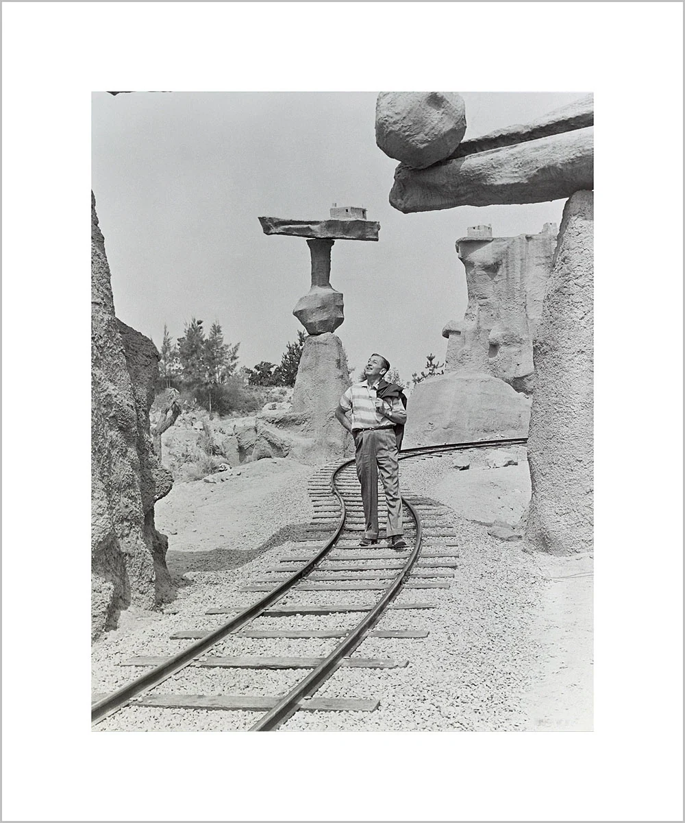 "Walt Walking on the Tracks of Rainbow Caverns Mine Train" from Disney Photo Archives - Image 3