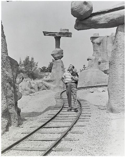 "Walt Walking on the Tracks of Rainbow Caverns Mine Train" from Disney Photo Archives - Image 4