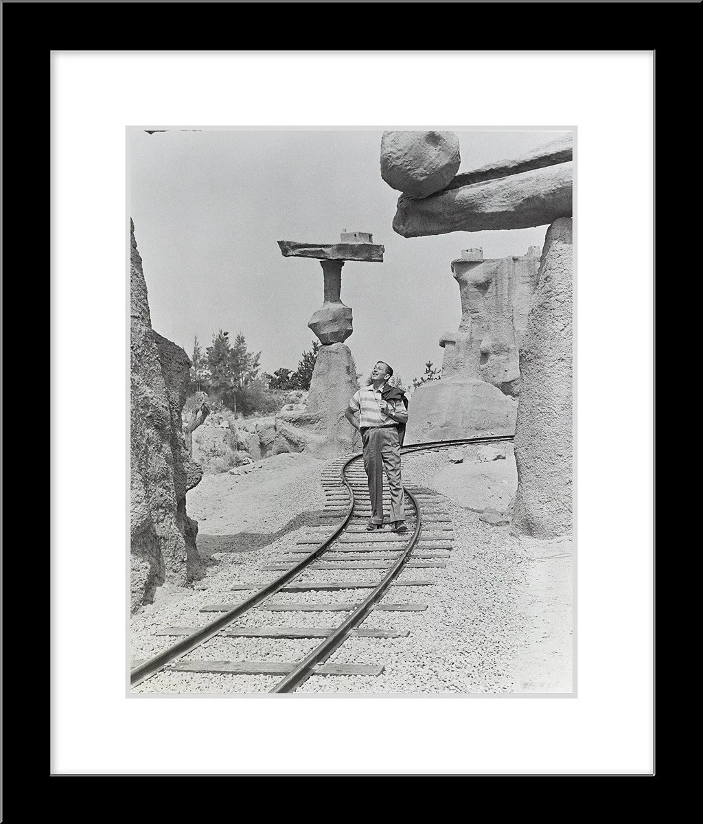 "Walt Walking on the Tracks of Rainbow Caverns Mine Train" from Disney Photo Archives - Image 5