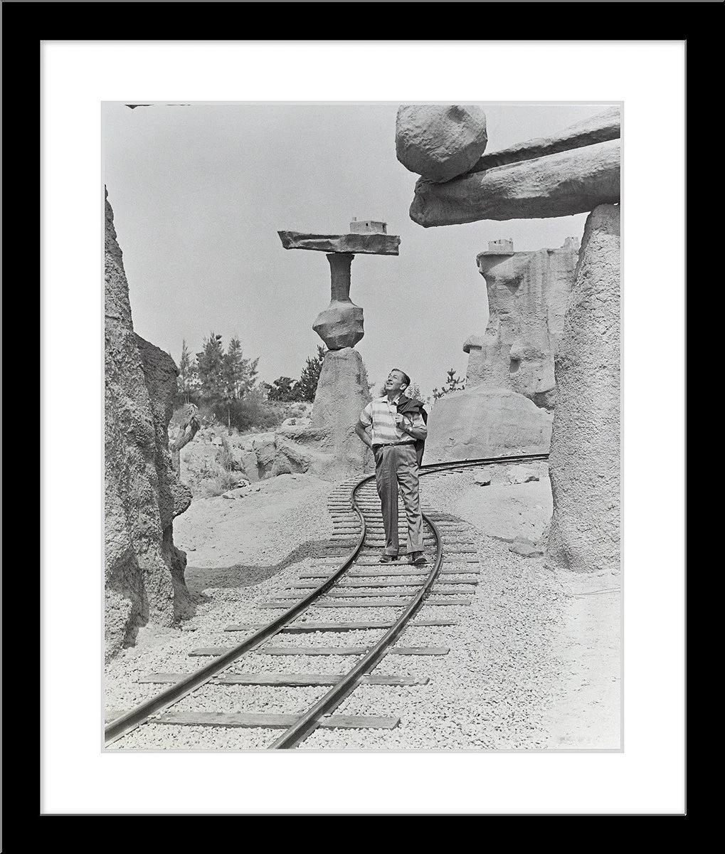 "Walt Walking on the Tracks of Rainbow Caverns Mine Train" from Disney Photo Archives - Image 6