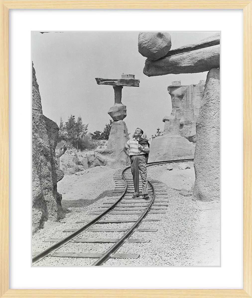"Walt Walking on the Tracks of Rainbow Caverns Mine Train" from Disney Photo Archives - Image 9